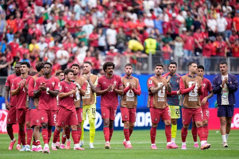 Jogadores de Portugal após empate com a RD Congo