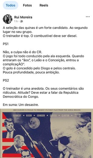 A publicação de Rui Moreira