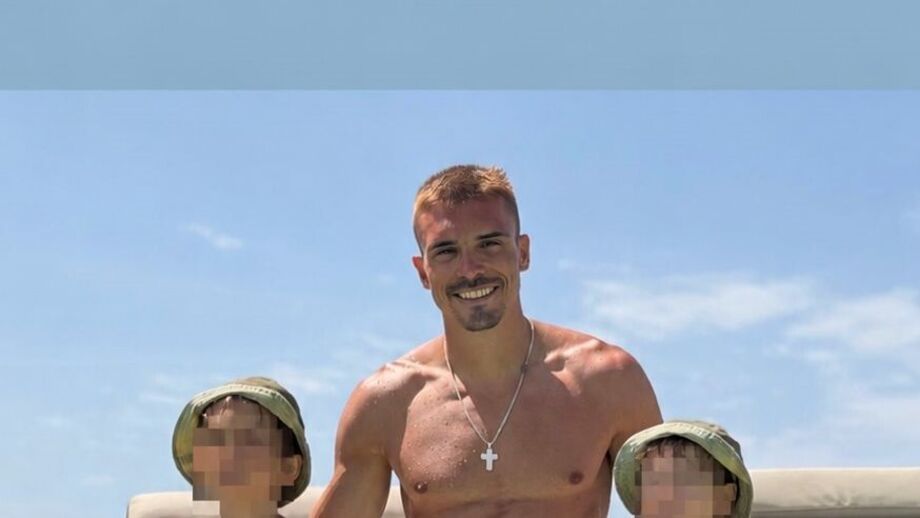 João Palhinha ao lado dos dois filhos