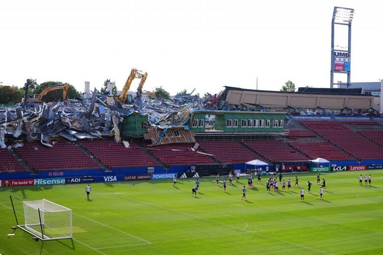 Imagens do treino da Suécia