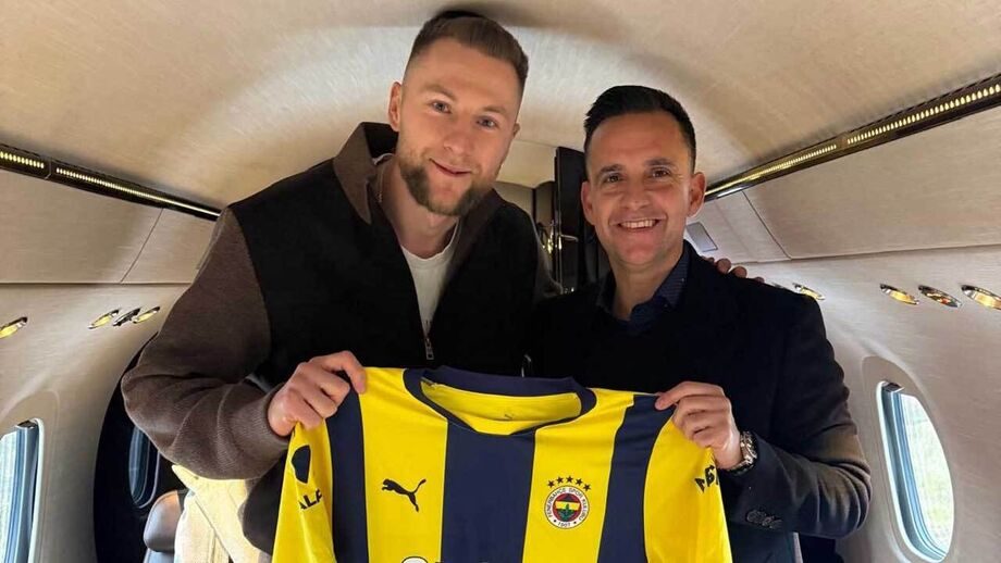 Skriniar com Mário Branco quando o central foi para o Fenerbahçe