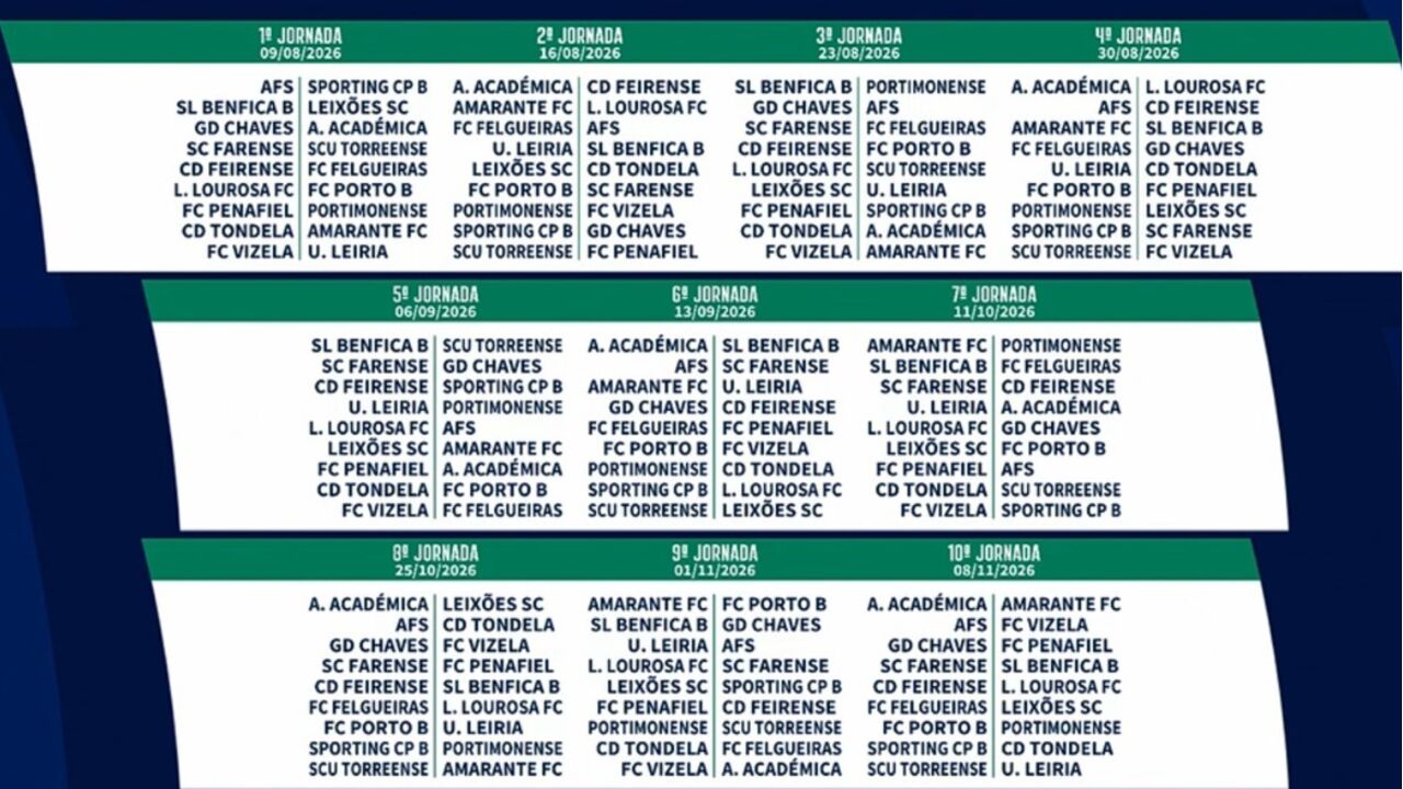Calendário 2.ª Liga, 2026/27