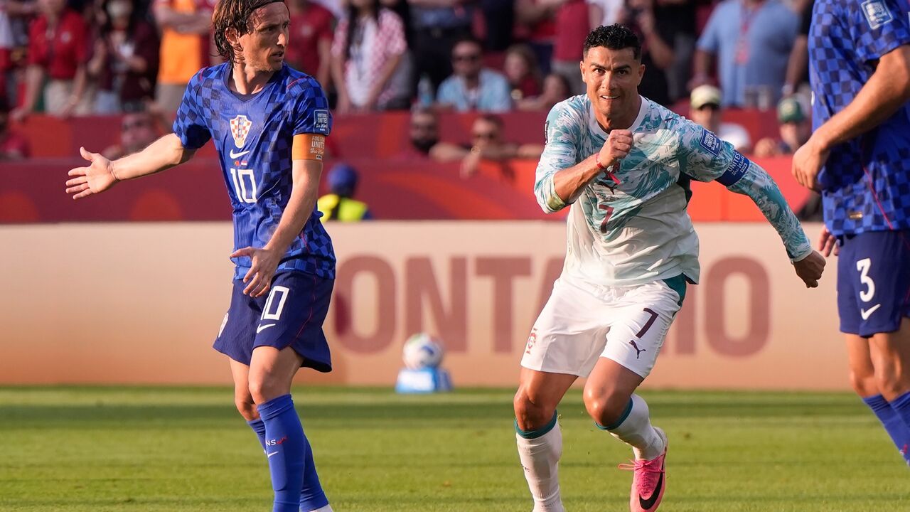 Cristiano Ronaldo em ação diante da Croácia