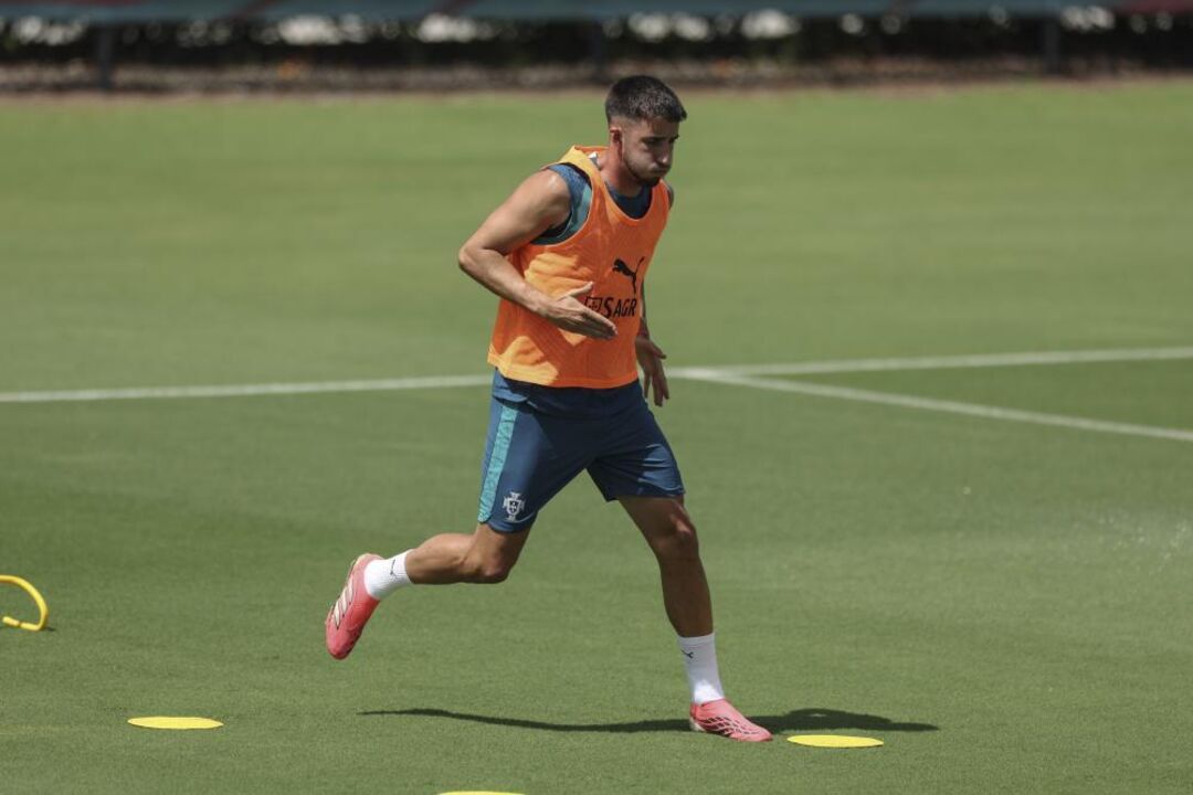 Gonçalo Inácio num treino da Seleção no Mundial