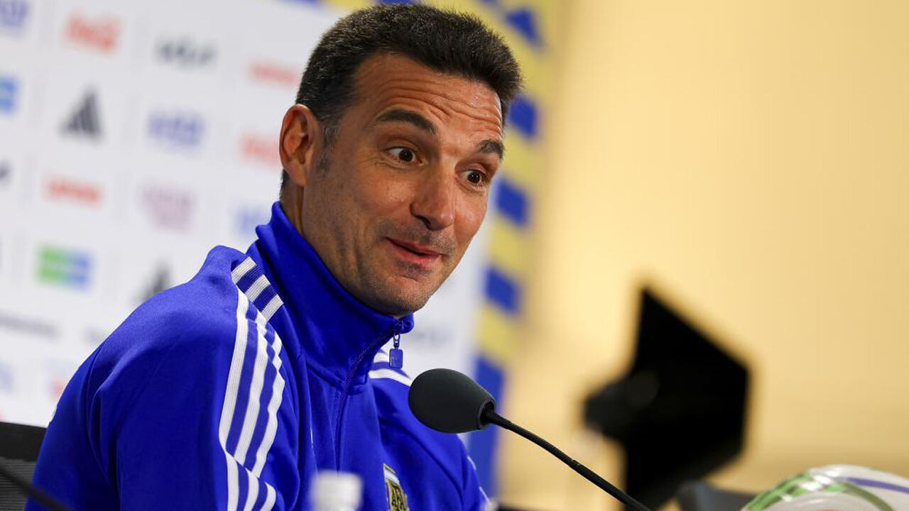 Lionel Scaloni em conferência de imprensa de antevisão ao Argentina-Suíça