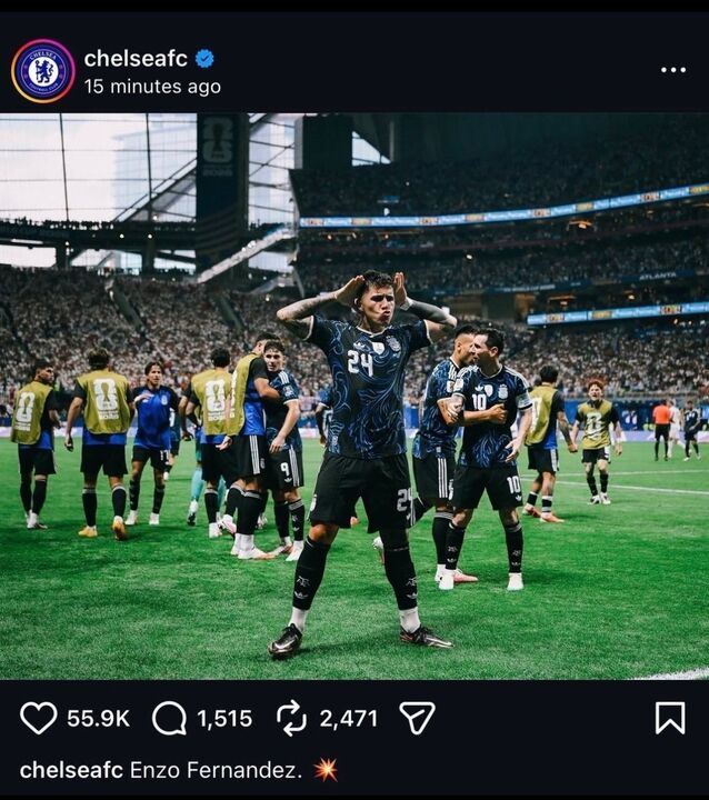 A publicação do Chelsea no 'X' que entretanto já foi apagada 