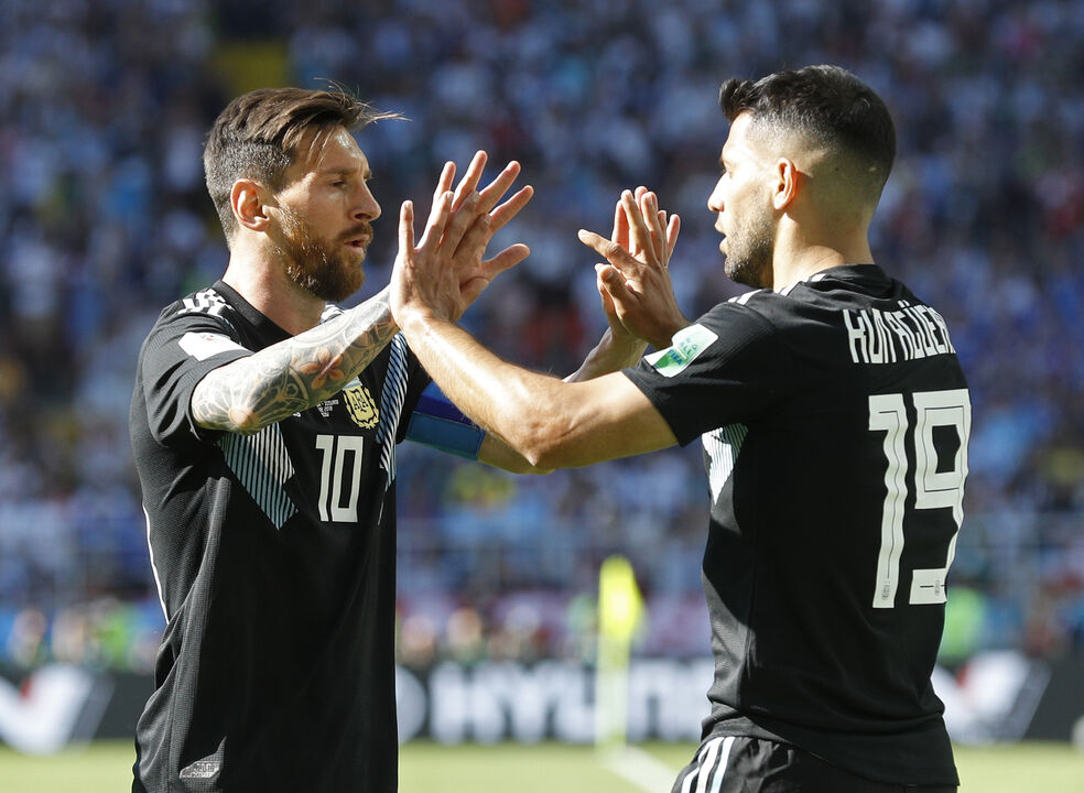 Messi e Kun Agüero no Mundial'2018