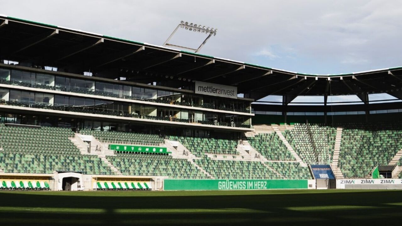 Vista geral do Estádio Kybunpark, casa do St. Gallen