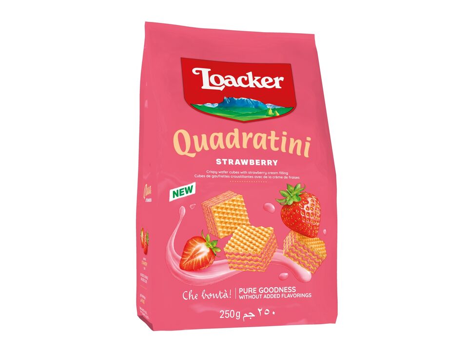 Loacker Quadratini de morango, a pura bondade sem aromatizantes