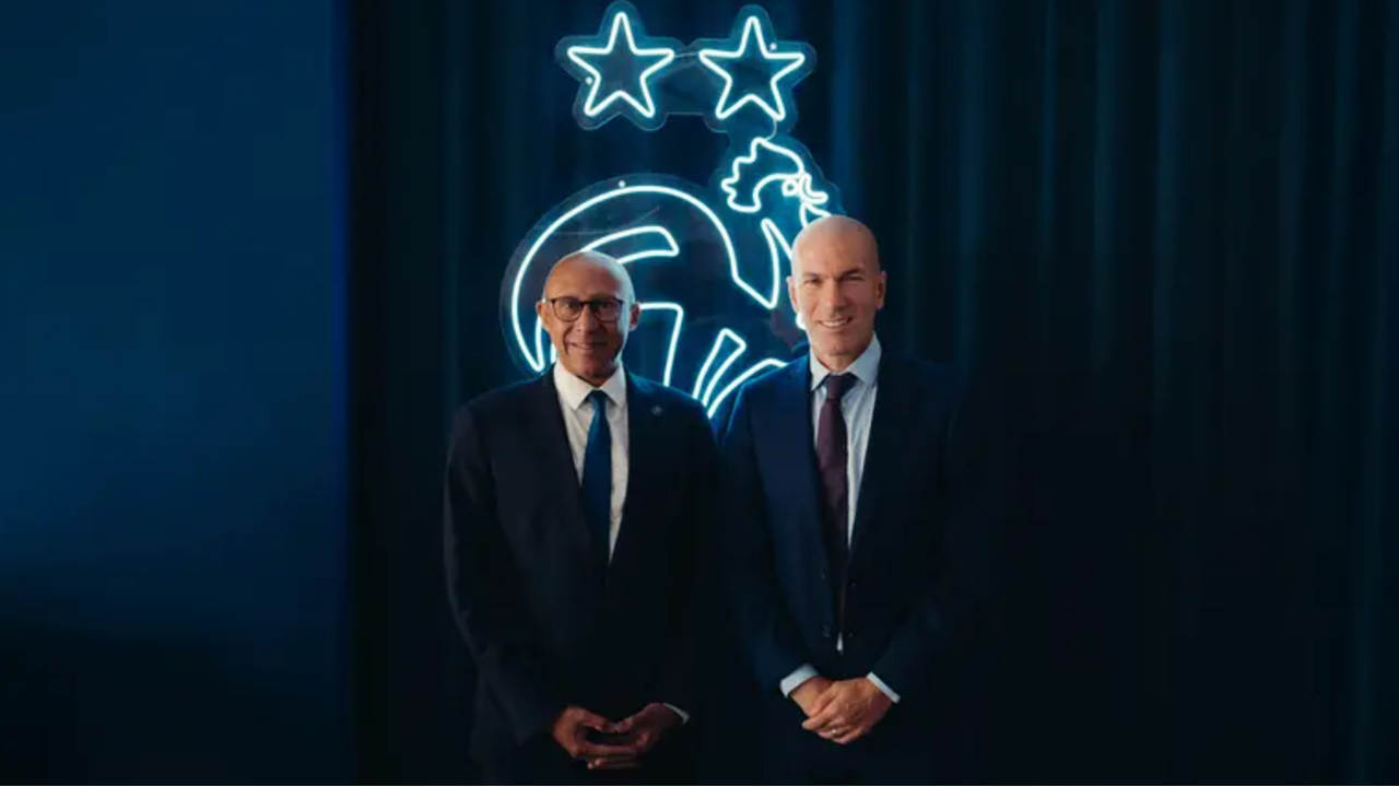 Philippe Diallo, presidente da Federação francesa de futebol, e Zidane
