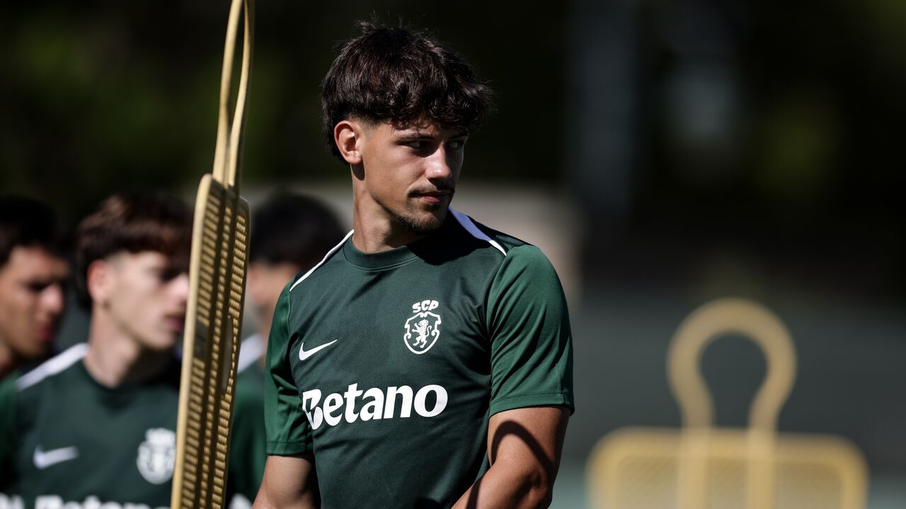 Rafael Nel durante o treino do Sporting