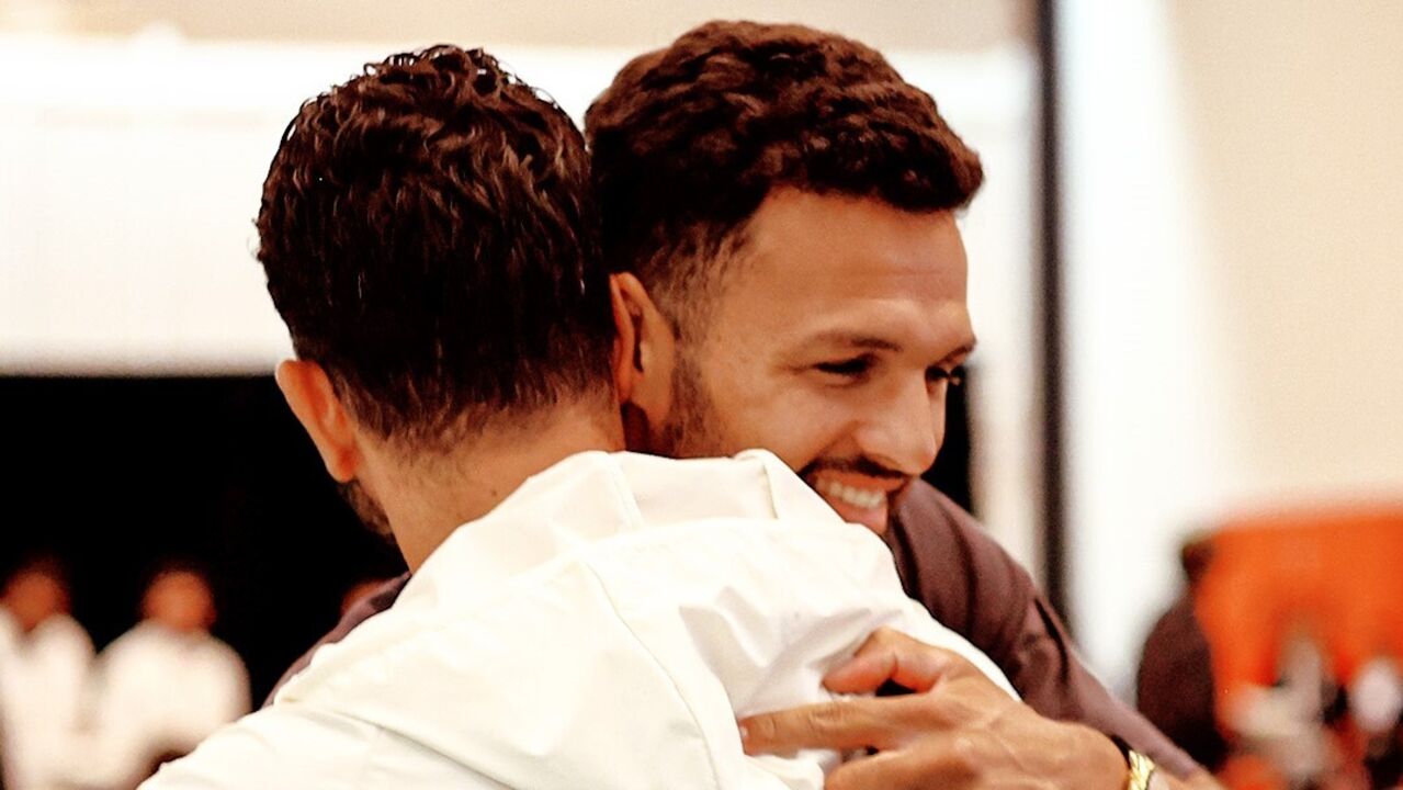 O abraço de Ruben Amorim a Gonçalo Ramos