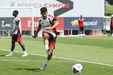 Tomás Araújo na primeira sessão de treinos no Benfica Campus