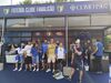 Adeptos do Famalicão junto da equipa em Itália