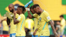Neymar reage após a derrota do Brasil frente à Noruega