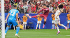 Cristiano Ronaldo em ação frente a Espanha