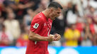 Granit Xhaka festeja vitória da Suíça frente à Colômbia