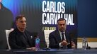 Miguel Ribeiro responde aos jornalistas durante a apresentação de Carlos Carvalhal