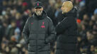 Guardiola e Klopp quando ambos treinavam na Premier League, no Liverpool e Man. City, respetivamente