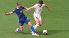 Adiren Rabiot em ação frente à Inglaterra