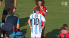 Messi e Cucurella picados