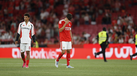 A emoção de António Silva após o último jogo pelo Benfica