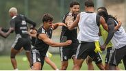 Jogadores num momento bem disposto