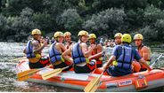 Equipa do Gil Vicente na sessão de 'rafting'
