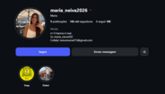 Prints do perfil falso de Maria Neiva no Instagram