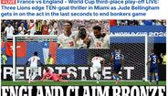 Daily Mail: 'Os Três Leões vencem jogo emocionante com 10 golos em Miami, com Jude Bellingham a marcar nos últimos segundos para encerrar uma partida alucinante'