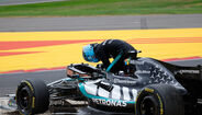Imagens do despiste de George Russell no GP da Bélgica