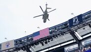 Trump chega de helicóptero a East Rutherford para assistir à final do Mundial. Presidente vai entregar troféu