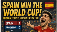 Meme da final do Mundial'2026 entre Espanha e Argentina  