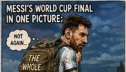 Meme da final do Mundial'2026 entre Espanha e Argentina  