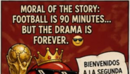 Meme da final do Mundial'2026 entre Espanha e Argentina  