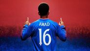 Amad Diallo com o novo equipamento alternativo do Manchester United