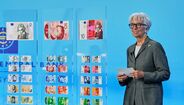 Christine Lagarde apresenta propostas de notas de euro em Frankfurt