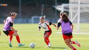 Lúcia Alves e Pauleta em treino no Seixal