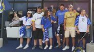 Adeptos do Famalicão junto da equipa em Itália
