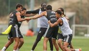 Jogadores num momento bem disposto