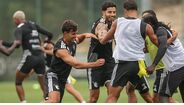 Jogadores num momento bem disposto