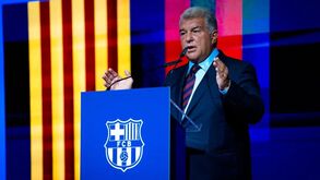 Joan Laporta na tomada de posse para um novo mandato