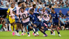 Lopes Cabral a festejar golo marcado à Argentina