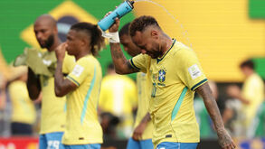 Neymar reage após a derrota do Brasil frente à Noruega