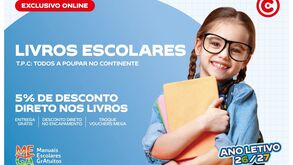 Manuais escolares em promoção online no Continente com 5% de desconto
