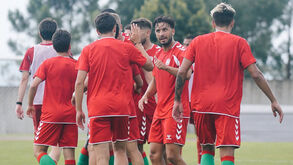 Jogadores do Marítimo a celebrar 