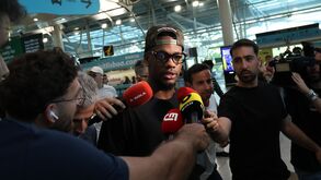 Durán na chegada a Lisboa