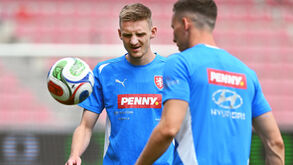 Stepan Chaloupek durante treino da seleção checa
