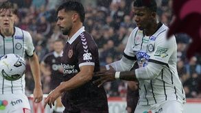 Cláudio Braga (Hearts) durante o jogo contra o Sturm Graz, para a Liga dos Campeões