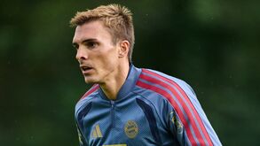 João Palhinha durante o treino do Bayern Munique